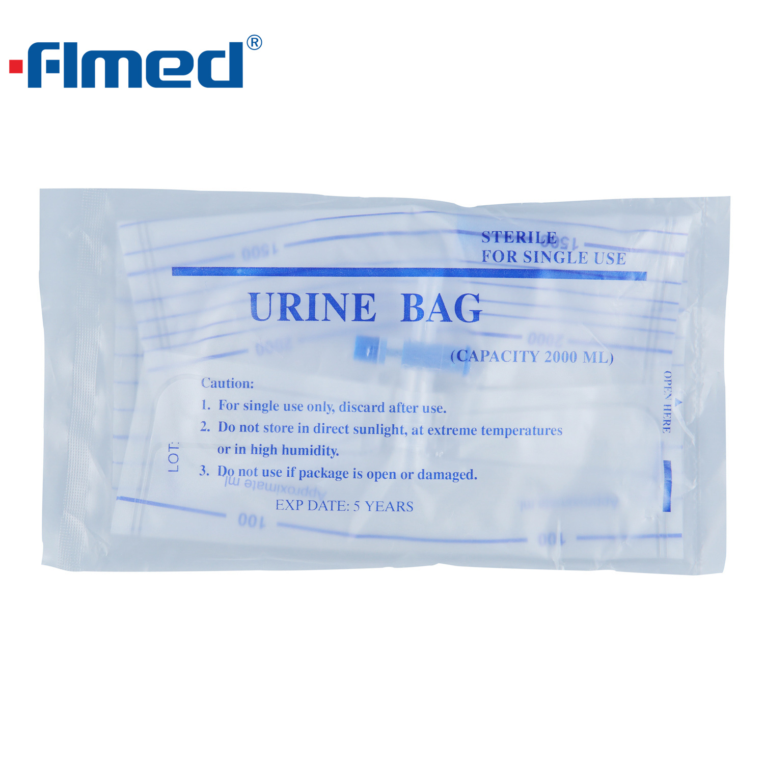 Sac de collecte d'urine adulte de 2000 ml Sac de drainage urinaire économique jetable sac d'urine sac