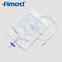 Sac urinaire économique jetable 2000 ml 0,12 mm d'épaisseur Type de soupape-push